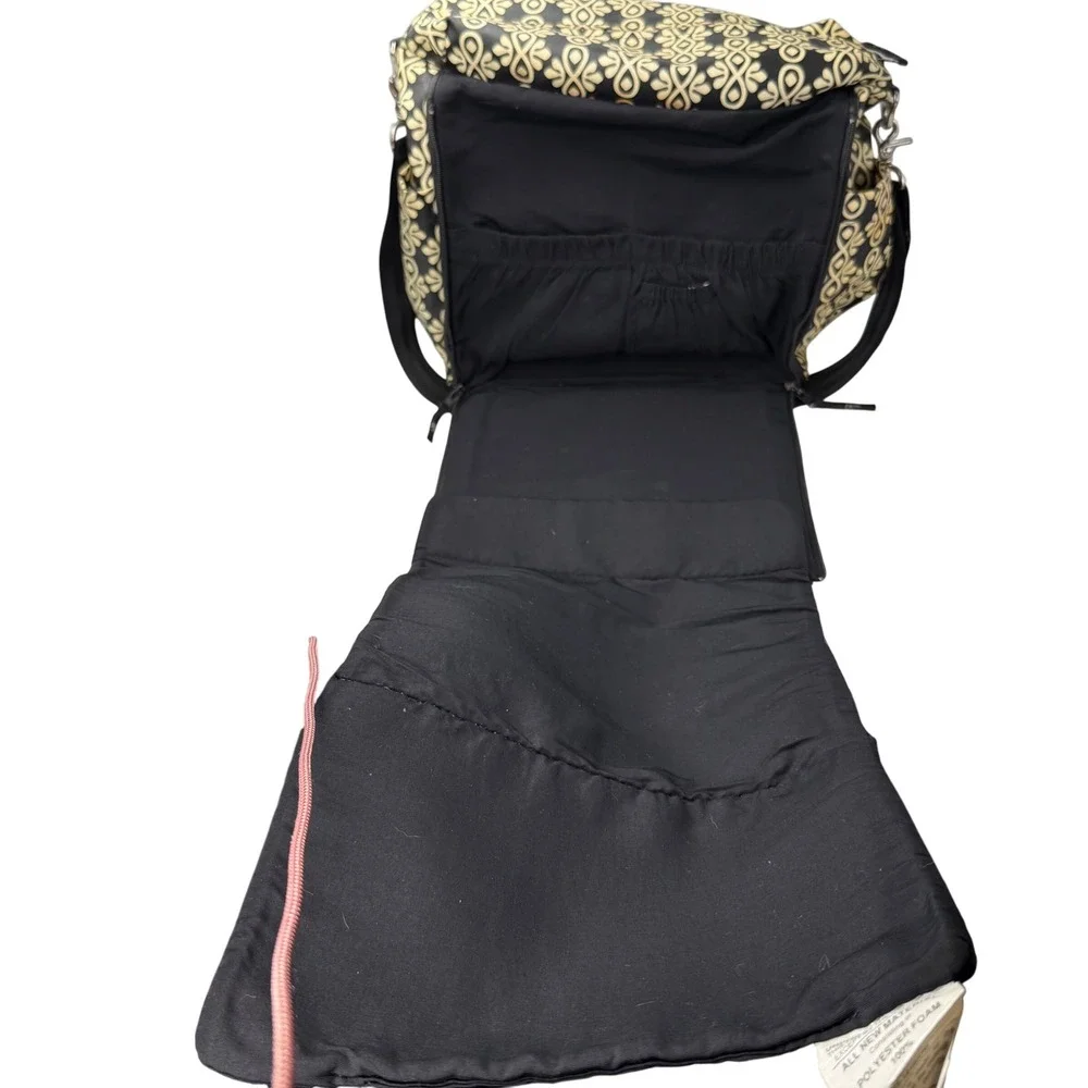 Petunia Pickle Bottom Boxy‎ Backpack Diaper Bag Black Tan Glazed Canvas Floral